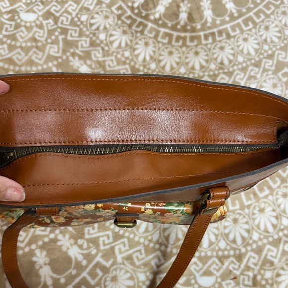 Patricia Nash New Vintage Botanical Floral Rayleigh Leather Tote Bag - Picture 13 of 14